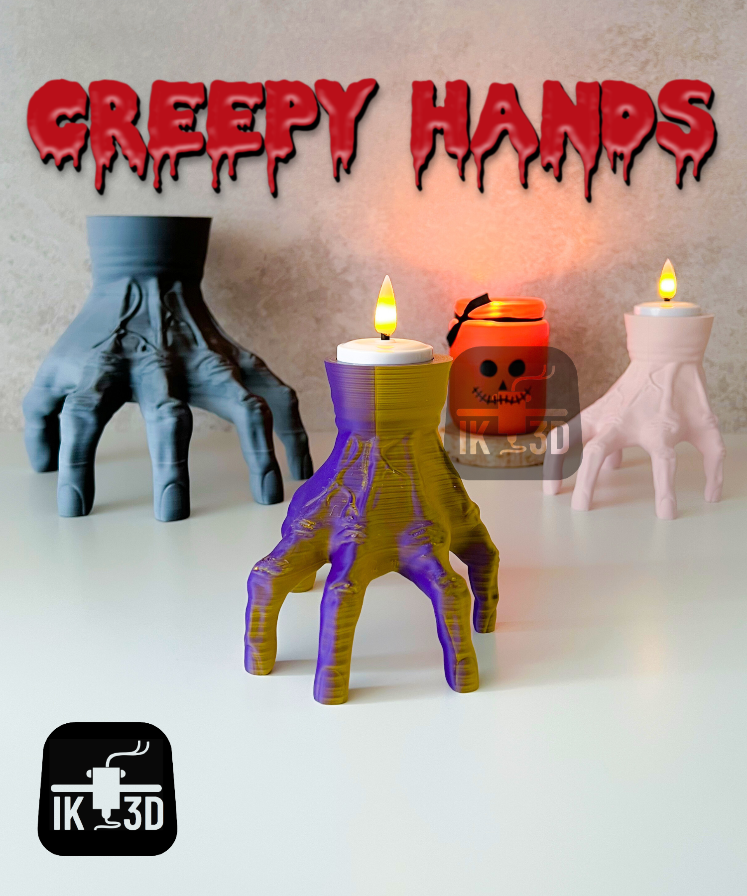 Creepy Hand Figurine + Candle Holder + Pencil Holder / No Supports